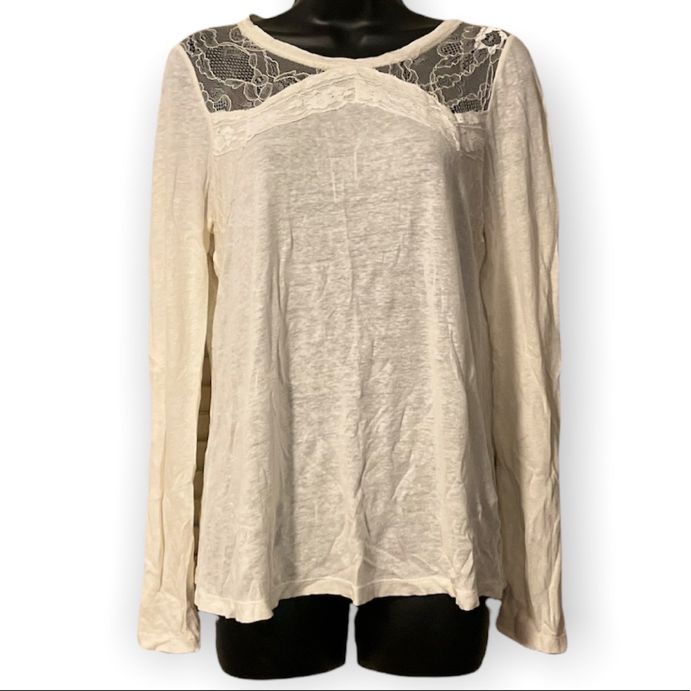 Sanctuary | Linen Blend Lace Blouse | M